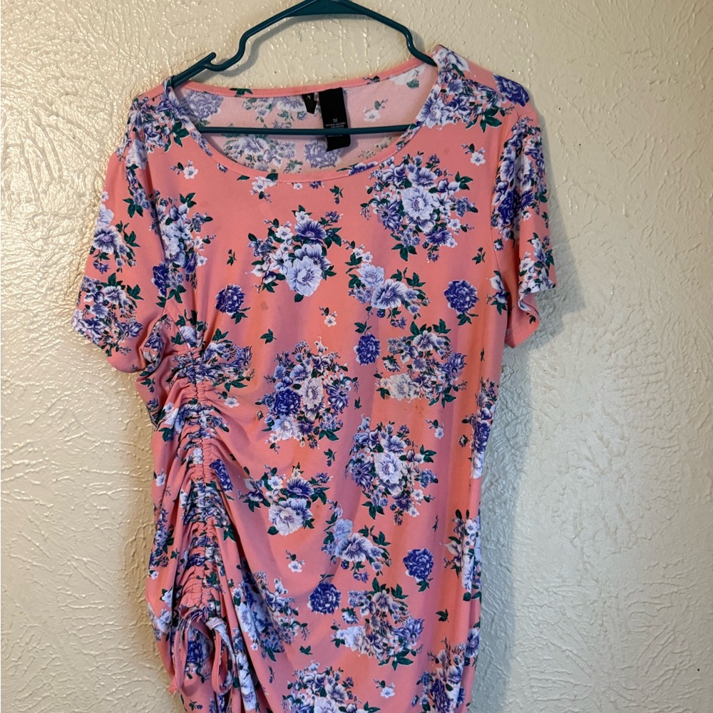 Floral Pink Women's cinch dress 1X